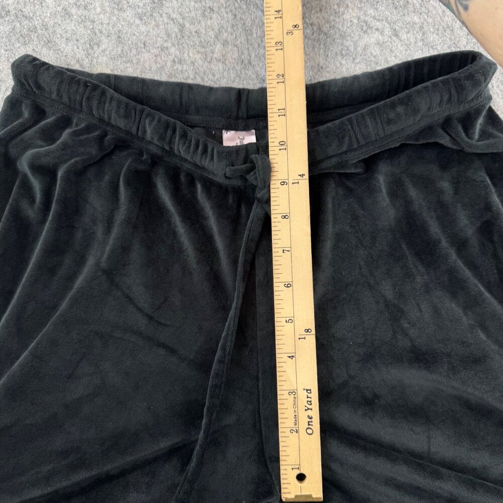 Juicy Couture Sleepwear Joggers Black Velour Bling Sz L - Picture 7 of 9